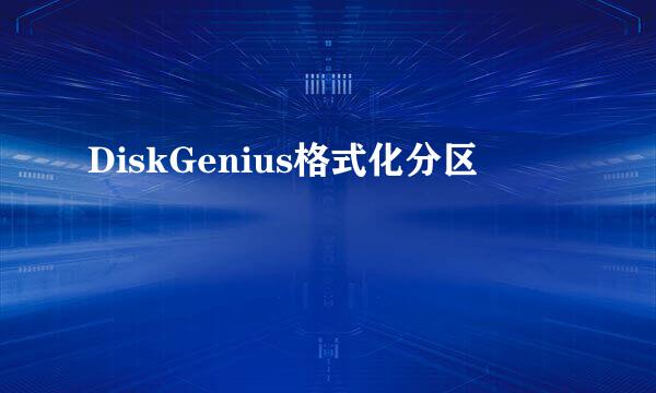 DiskGenius格式化分区