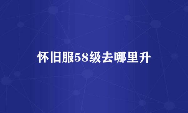 怀旧服58级去哪里升