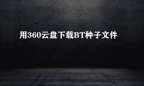 用360云盘下载BT种子文件