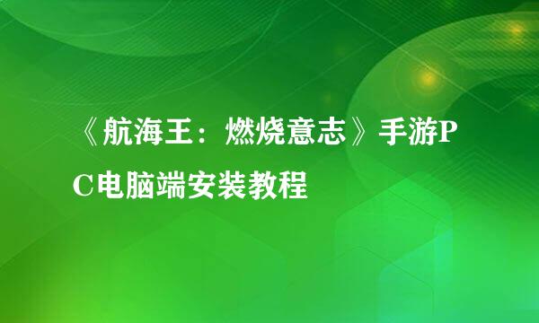 《航海王：燃烧意志》手游PC电脑端安装教程