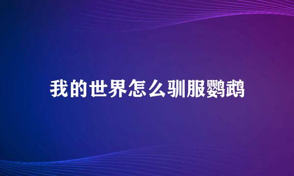 我的世界怎么驯服鹦鹉