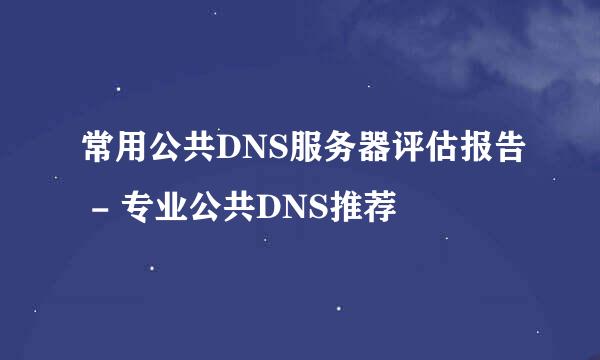 常用公共DNS服务器评估报告 - 专业公共DNS推荐