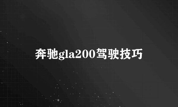 奔驰gla200驾驶技巧
