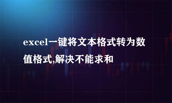 excel一键将文本格式转为数值格式,解决不能求和