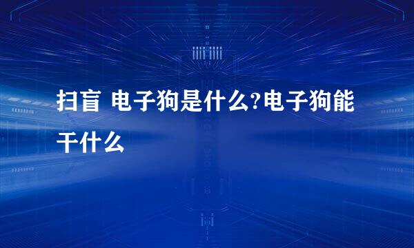 扫盲 电子狗是什么?电子狗能干什么
