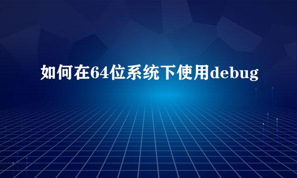 如何在64位系统下使用debug