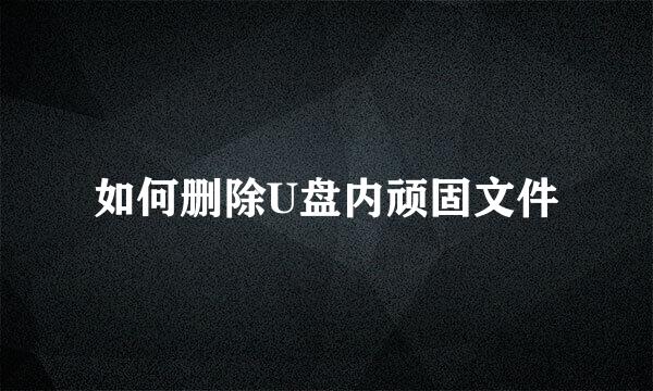 如何删除U盘内顽固文件