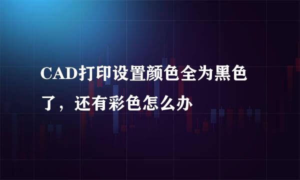 CAD打印设置颜色全为黑色了，还有彩色怎么办