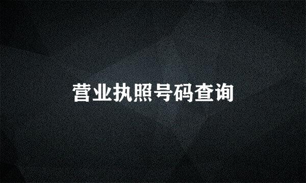 营业执照号码查询