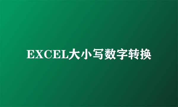 EXCEL大小写数字转换