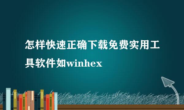 怎样快速正确下载免费实用工具软件如winhex