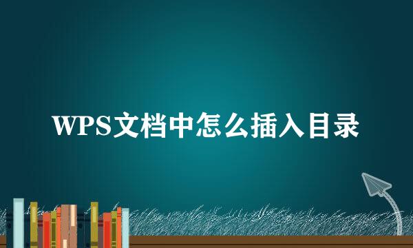 WPS文档中怎么插入目录