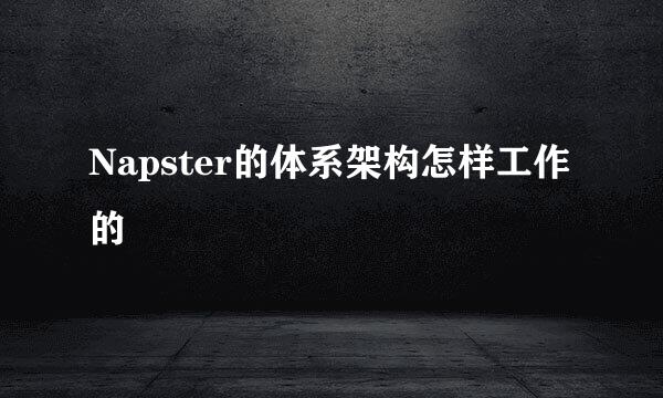 Napster的体系架构怎样工作的
