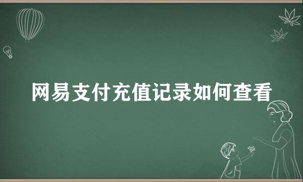 网易支付充值记录如何查看