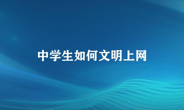 中学生如何文明上网