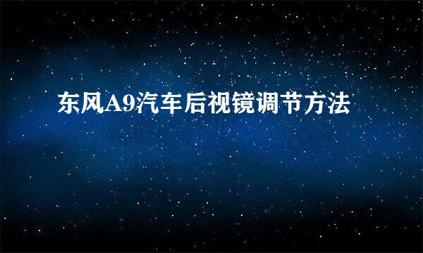东风A9汽车后视镜调节方法