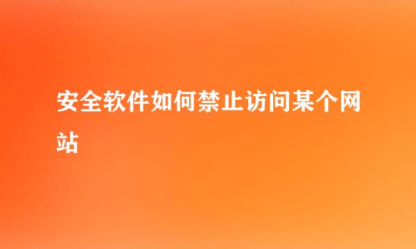 安全软件如何禁止访问某个网站