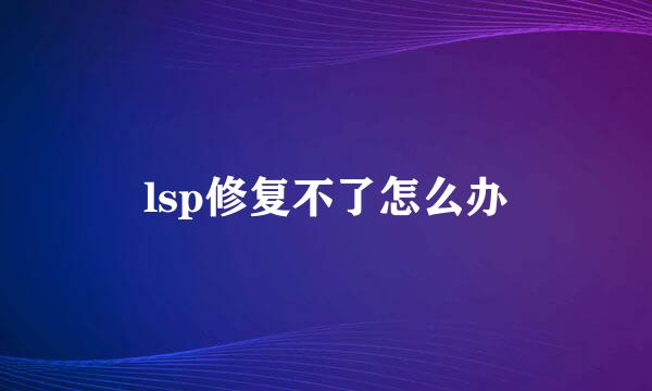 lsp修复不了怎么办