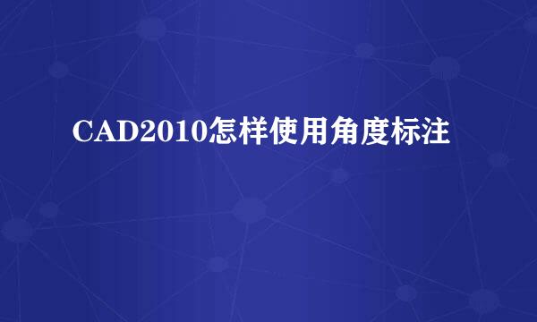 CAD2010怎样使用角度标注