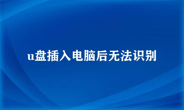 u盘插入电脑后无法识别