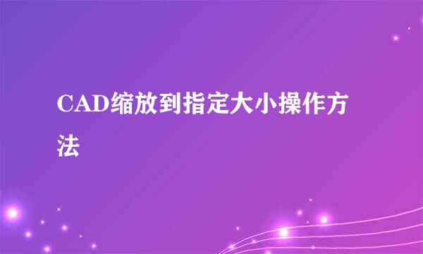 CAD缩放到指定大小操作方法