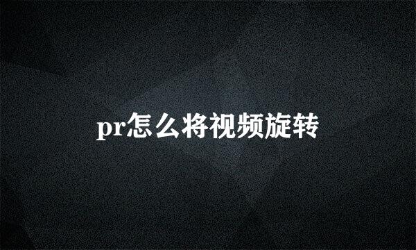 pr怎么将视频旋转