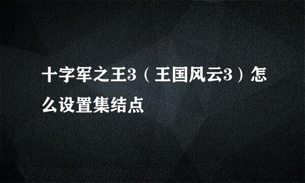 十字军之王3(王国风云3)怎么设置集结点