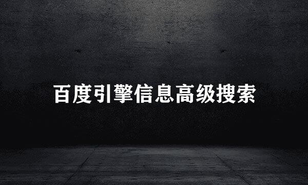 百度引擎信息高级搜索