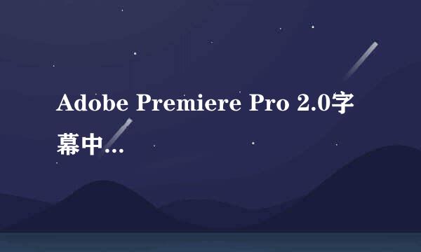 Adobe Premiere Pro 2.0字幕中文字体显示不出来