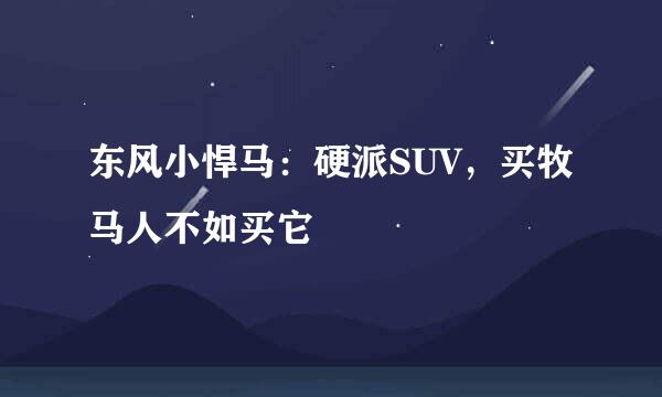 东风小悍马：硬派SUV，买牧马人不如买它