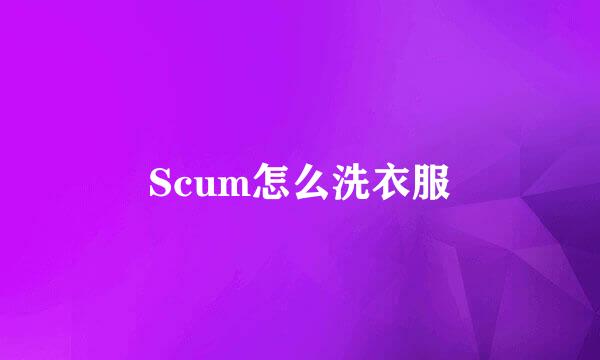 Scum怎么洗衣服