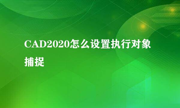 CAD2020怎么设置执行对象捕捉
