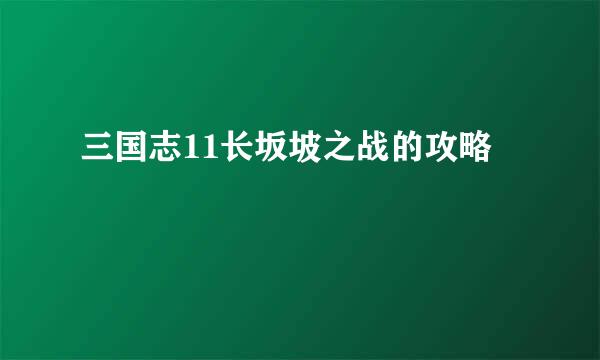 三国志11长坂坡之战的攻略