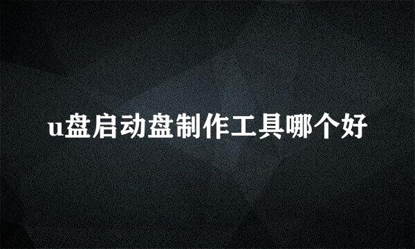 u盘启动盘制作工具哪个好