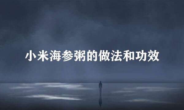 小米海参粥的做法和功效