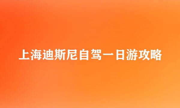 上海迪斯尼自驾一日游攻略