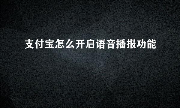 支付宝怎么开启语音播报功能
