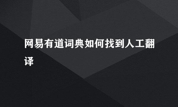 网易有道词典如何找到人工翻译