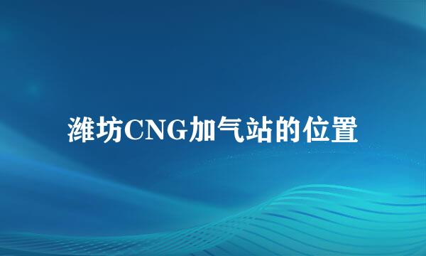 潍坊CNG加气站的位置