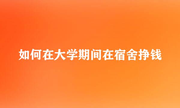如何在大学期间在宿舍挣钱