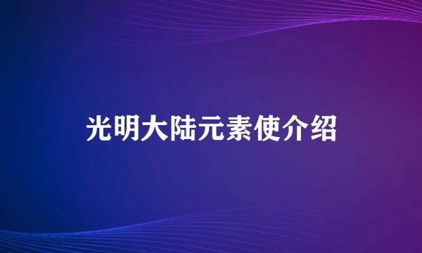 光明大陆元素使介绍