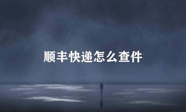 顺丰快递怎么查件