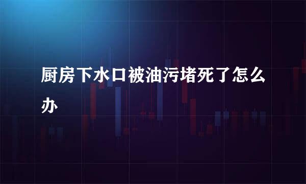 厨房下水口被油污堵死了怎么办