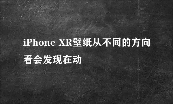 iPhone XR壁纸从不同的方向看会发现在动