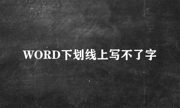 WORD下划线上写不了字