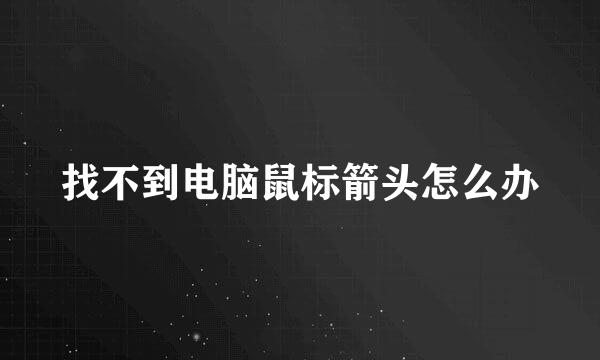 找不到电脑鼠标箭头怎么办