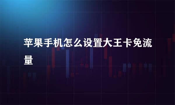 苹果手机怎么设置大王卡免流量