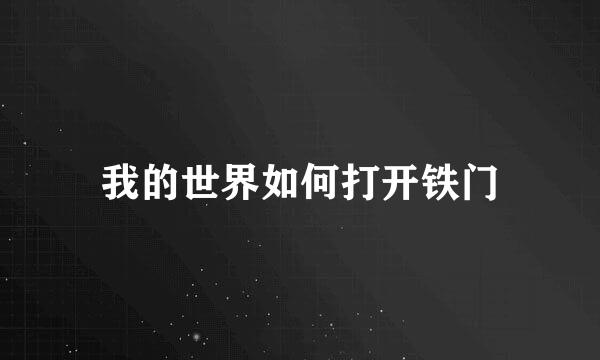 我的世界如何打开铁门
