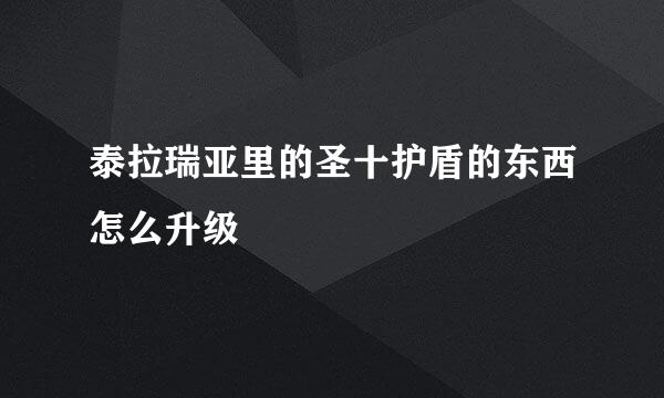 泰拉瑞亚里的圣十护盾的东西怎么升级