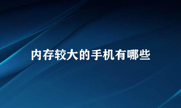 内存较大的手机有哪些